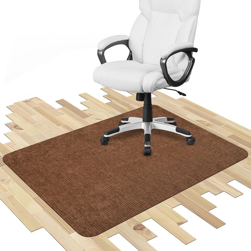 Placoot Desk Chair Mat for Hardwood Floor Corduroy Surface 1/6" Thick 55"x35" Office Chair Mat for Rolling Chairs-100% Large Anti-Slip Backing Under Desk Low-Pile Office Rug Floor Mat for Office/Home - Image 1